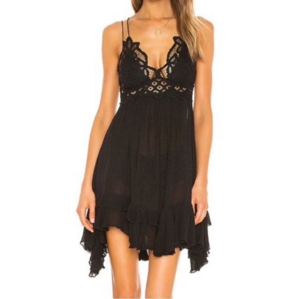 Black Lace Trim Dress